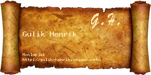Gulik Henrik névjegykártya